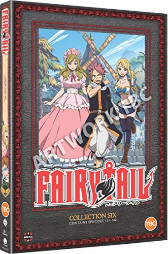 "Fairy Tail Collection 6 DVD case featuring anime characters on a grey background."