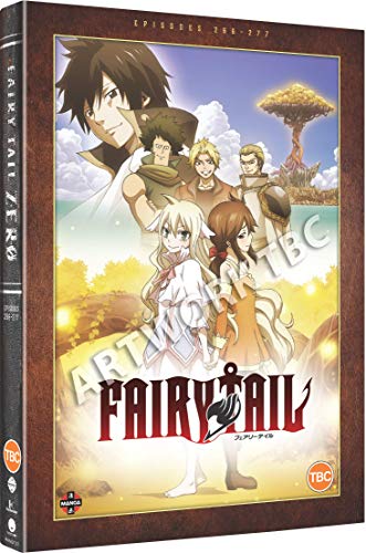 DVD cover for “Fairy Tail Zero” featuring anime characters and a golden landscape.
