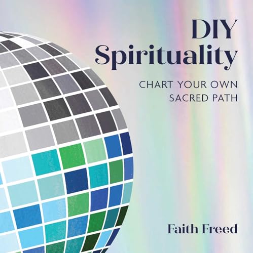 Book cover: "DIY Spirituality" with a disco ball and colorful gradient.