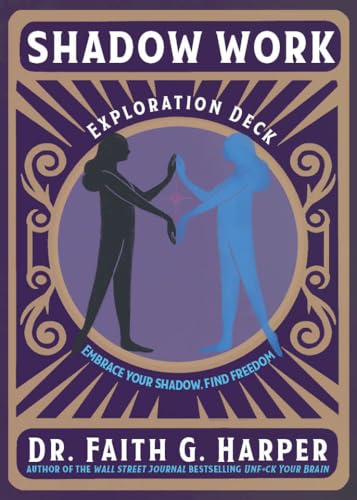 Card deck cover with silhouette figures facing each other, purple and gold design.