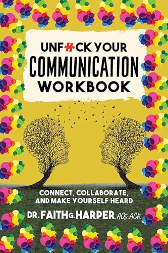Book cover with two tree-shaped heads and colorful floral background.