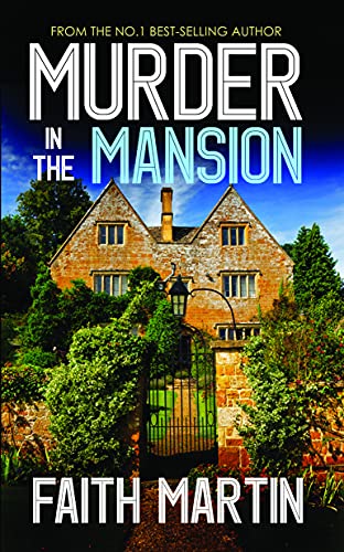 Book cover showing a stone mansion behind a garden gate under a blue sky.
