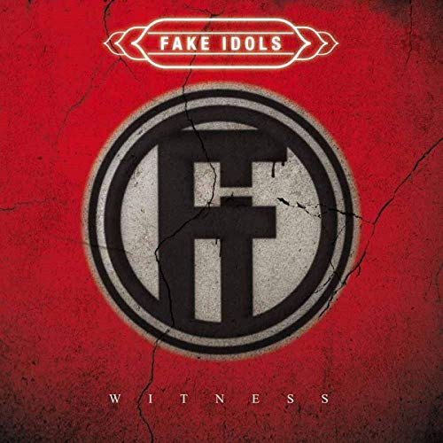 CD cover for Fake Idols’ “Witness” with a red textured background.