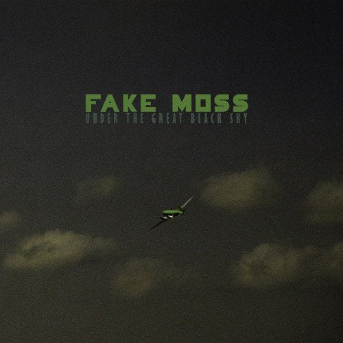 CD cover: dark sky with green text "FAKE MOSS" and airplane silhouette.