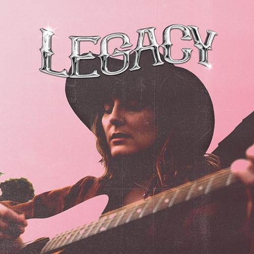 Woman with a guitar and hat, album cover for "Legacy".