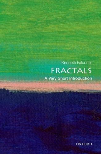 Book cover of Fractals: A Very Short Introduction with abstract green and blue landscape.