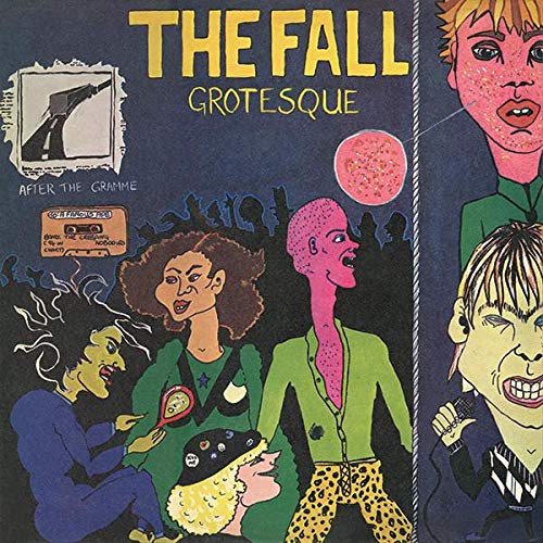 Album cover for The Fall’s “Grotesque” featuring colorful, stylized figures.