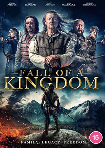 DVD cover featuring five warriors above a lone archer overlooking a mountain battlefield.