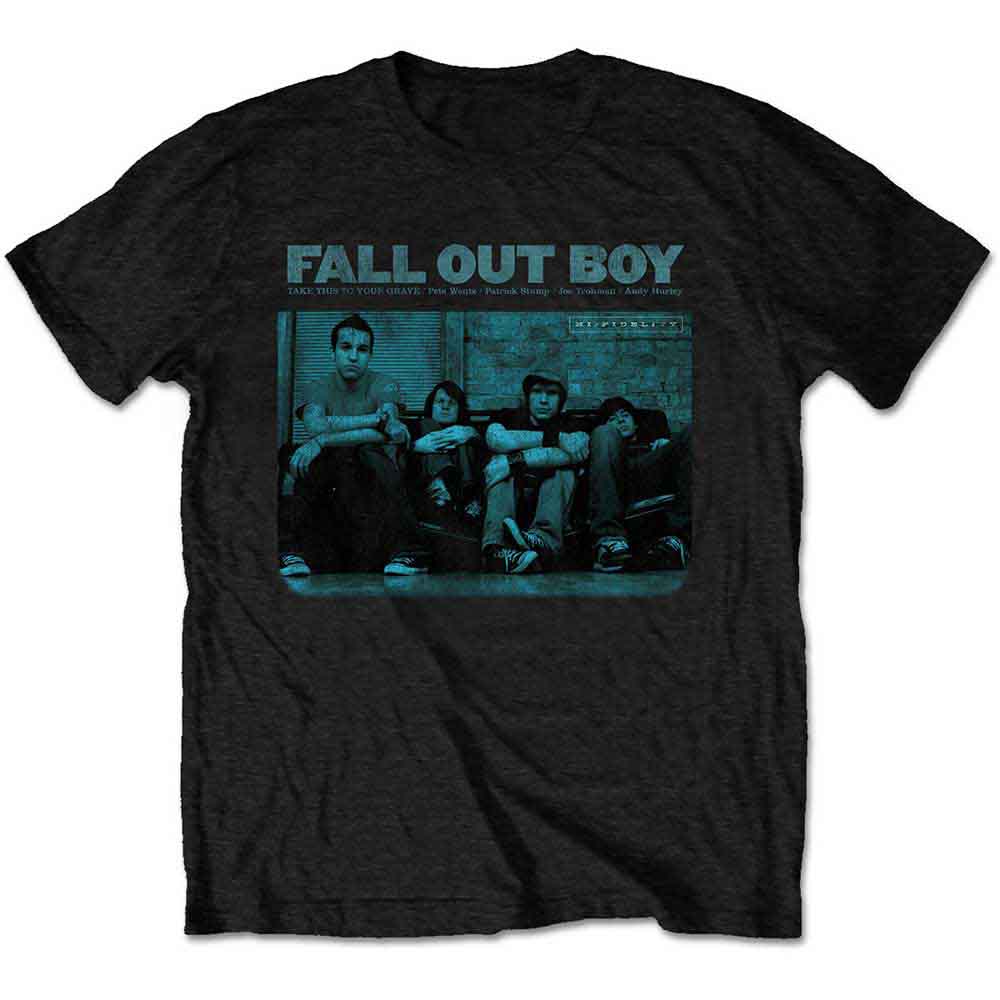 Black unisex t-shirt featuring the Fall Out Boy Take This to Your Grave artwork.