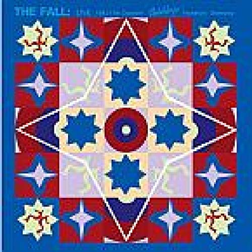 "CD cover with geometric pattern and blue border, featuring 'THE FALL: LIVE' text."
