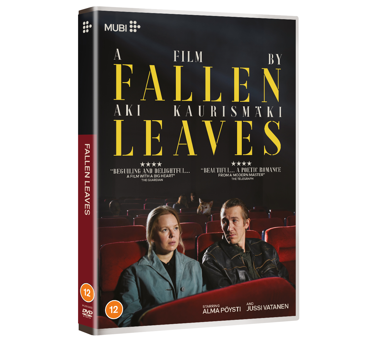 DVD cover for Fallen Leaves showing a man and woman in a movie theater.