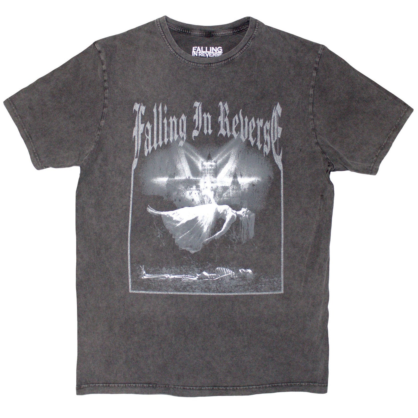 Charcoal grey, stone wash t-shirt with “Falling In Reverse” & “Floating” design.
