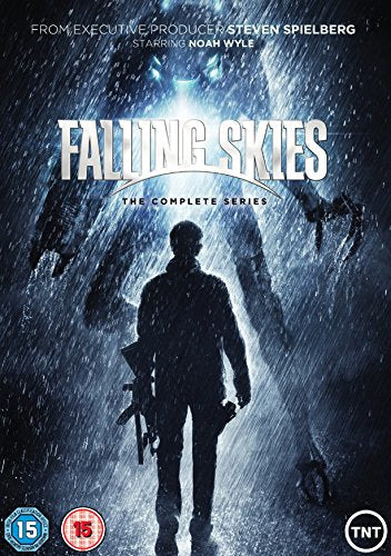 Falling Skies" DVD cover featuring a man with a rifle and alien figures.