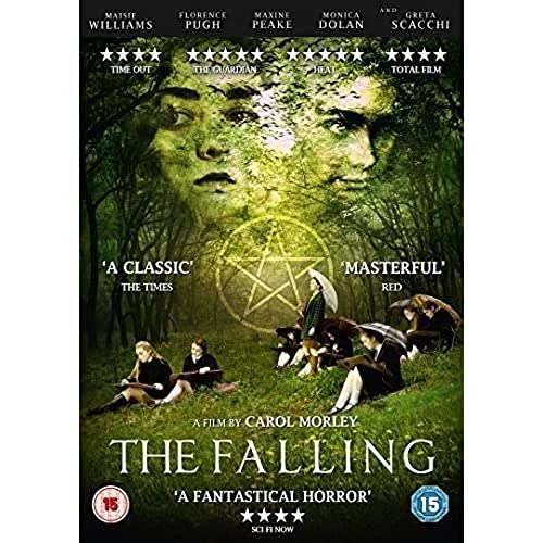 DVD cover for “The Falling” featuring girls in school uniforms and ghostly faces.