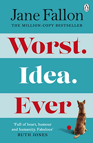 Book cover with stacked title and a small dog looking up.