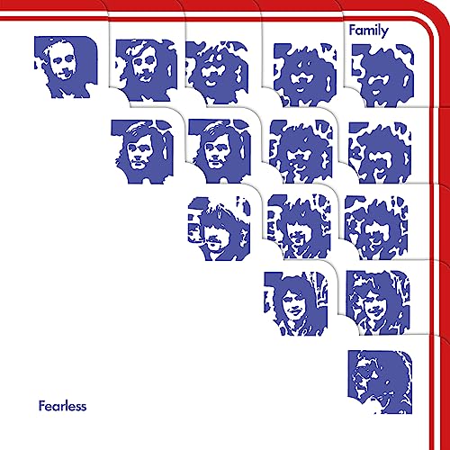 Album cover with a grid of blue portraits on white, red borders, and text.