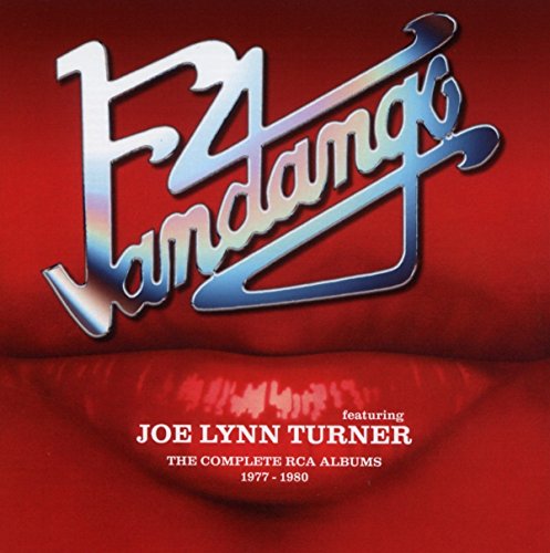 Fandango album cover with stylized logo and red textured background.