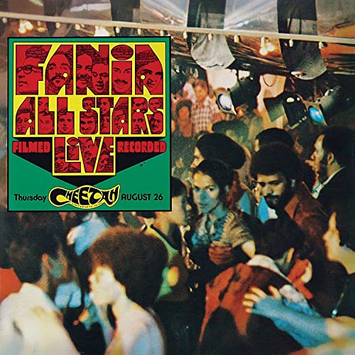 Fania All Stars album cover featuring musicians and a crowded club scene.
