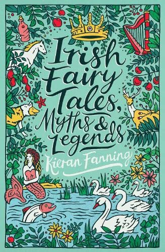 Book cover with illustrations of Irish folklore creatures and plants.