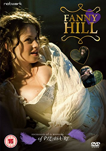 DVD cover for Fanny Hill featuring a woman in a period dress with heart insets.