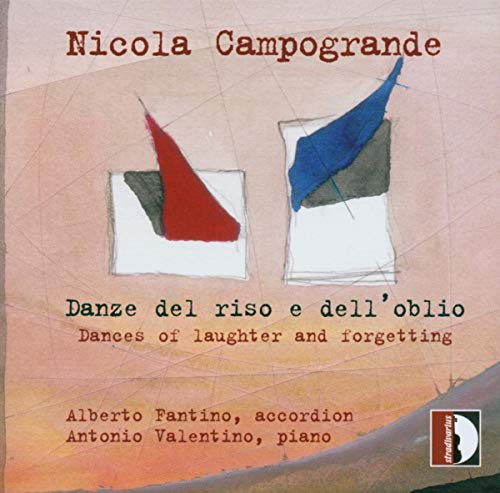 CD cover with abstract red and blue shapes on a pink background.