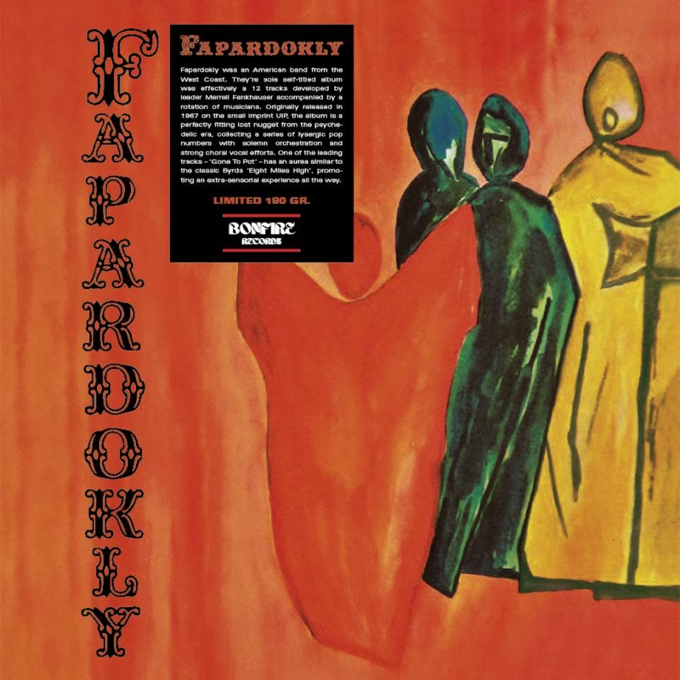 Vinyl record cover for Fapardokly, featuring a band portrait in green.