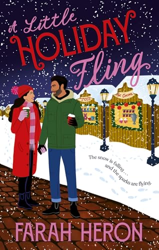 Book cover: couple walking in a snowy winter market scene.