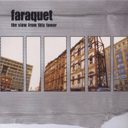 Album cover featuring Faraquet text over vertical panels showing urban city building views.