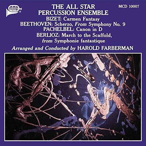 CD cover featuring abstract, swirling imagery of percussion instruments.