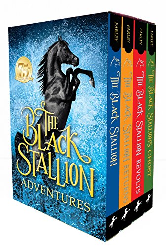 Four-volume boxed set of "The Black Stallion" books with a rearing horse.