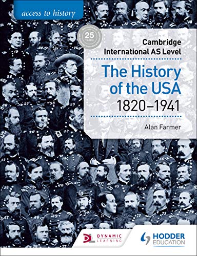 Textbook cover: “The History of the USA 1820-1941” with historical portraits.