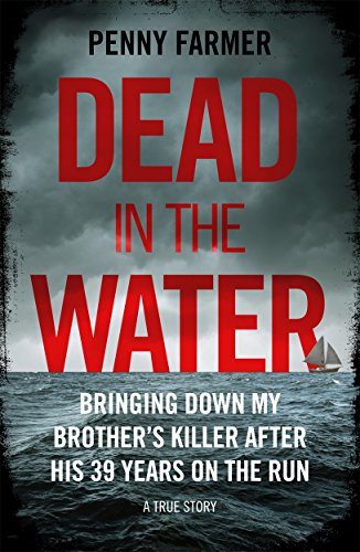 Book cover: "Dead in the Water" with stormy sea and small sailboat.