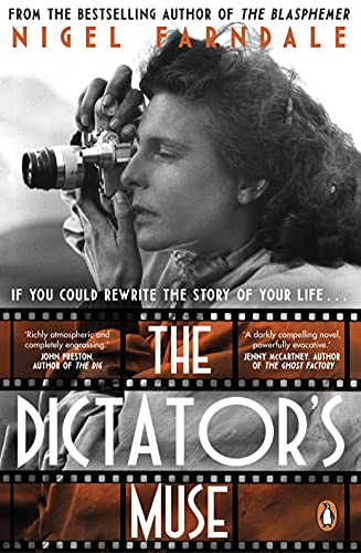 Black and white photo of a woman holding a vintage camera on a book cover.