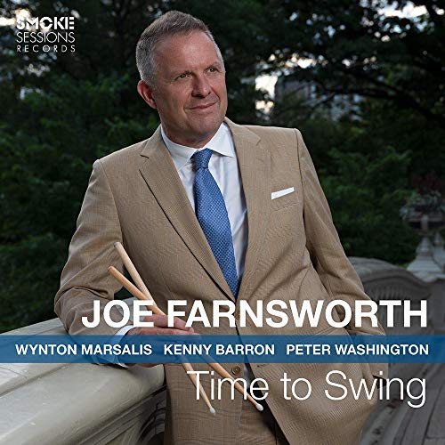 CD cover featuring Joe Farnsworth, a jazz drummer in a suit.