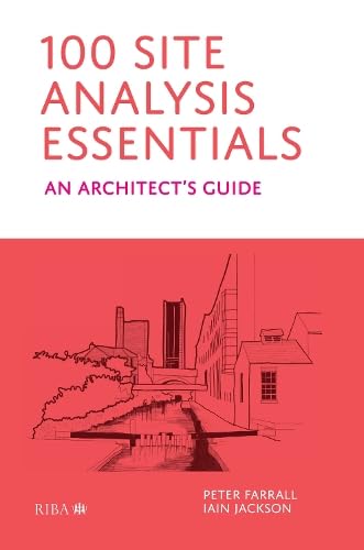 Book cover: "100 Site Analysis Essentials" with sketched cityscape.