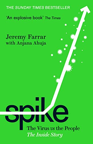 Green book cover with white text reading "Spike: The Virus vs The People.