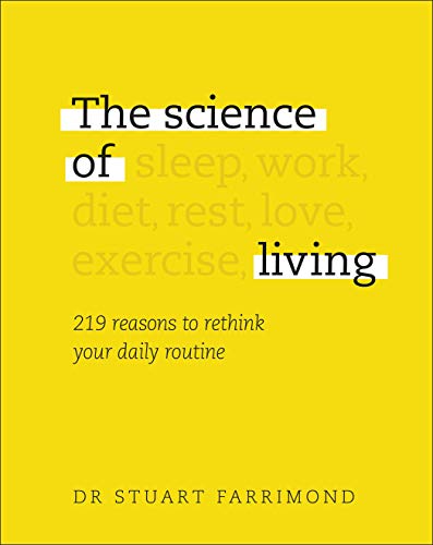 Yellow book cover with black text titled The Science of Living by Stuart Farrimond.