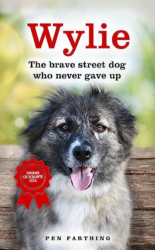 Book cover featuring a close-up of a fluffy, gray and white dog.