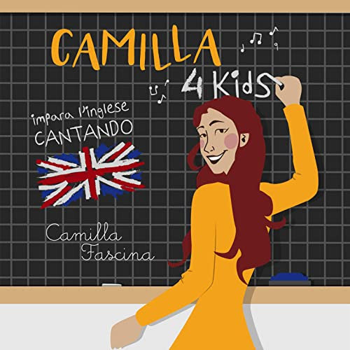 CD cover: cartoon girl, flags, and text promoting English learning for kids.