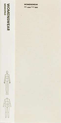 Cream-colored womenswear memopad with a fashion figure outline.