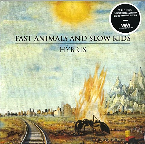 Album cover for "Hybris" by Fast Animals and Slow Kids, with ants and fire.
