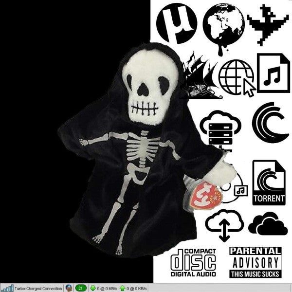 Blu-ray cover featuring a skeleton in a hoodie with various icons.