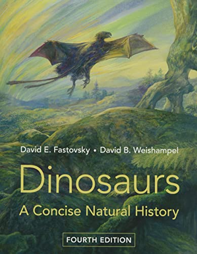 Book cover: "Dinosaurs" with a pterosaur illustration, fourth edition.