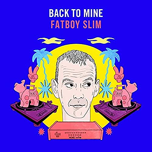 Album cover for Fatboy Slim’s “Back To Mine” featuring a portrait and turntables.