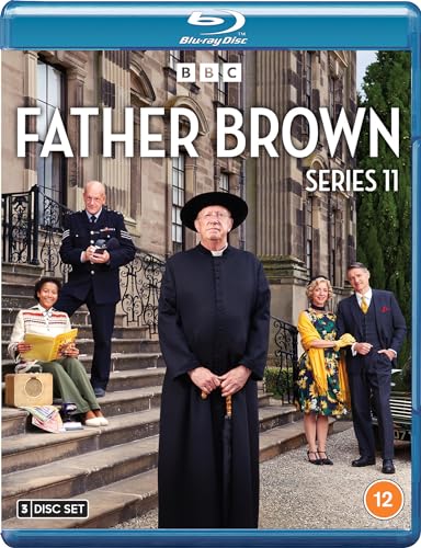 Father Brown Series 11 Blu-ray cover featuring the cast standing before a stone building.