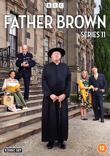 “Father Brown” Series 11 DVD cover featuring the main cast on steps.