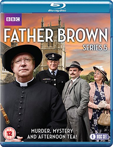 Blu-ray cover of "Father Brown - Series 5" featuring four characters in period attire.