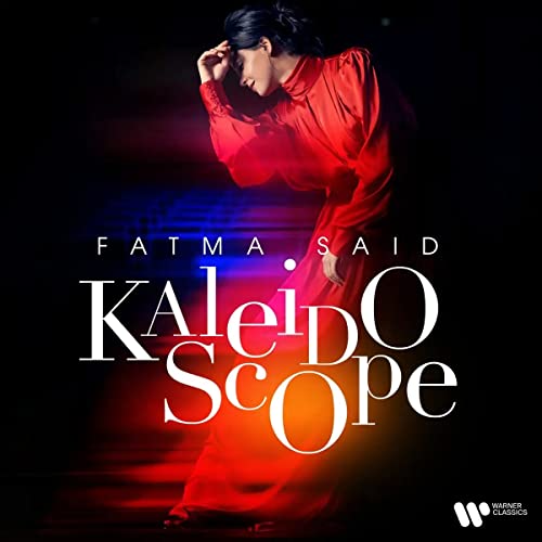 Fatma Said album cover, woman in red dress with colorful background.