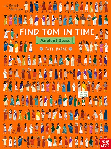 Book cover: crowded illustration of people in Roman attire, “Find Tom.”