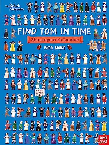 Book cover with illustrated crowd scene and title “Find Tom in Time”.